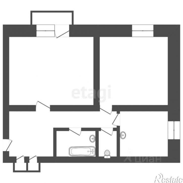 2-комн квартира улица Александра Матросова, 41,  д. 41