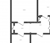 2-комн, 55кв м, этаж 1/4 квартал Б, 1