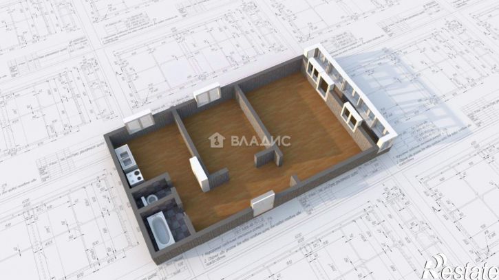 2-комн квартира 8-й микрорайон, 93