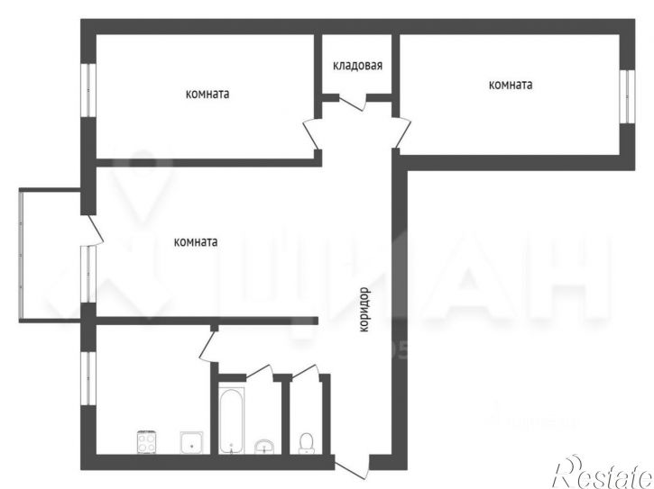 3-комн квартира 93 кв-л, д.27