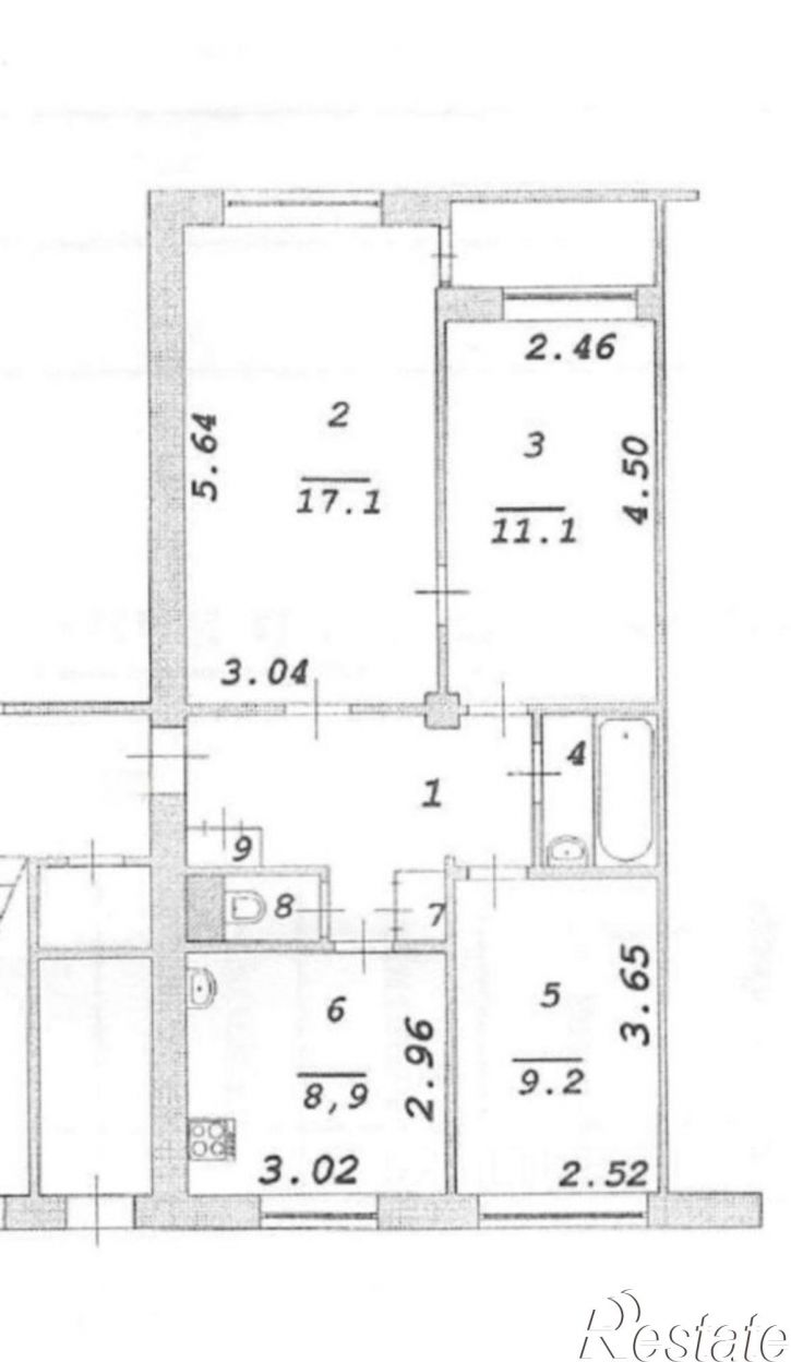 3-комн квартира 18-й микрорайон, 2