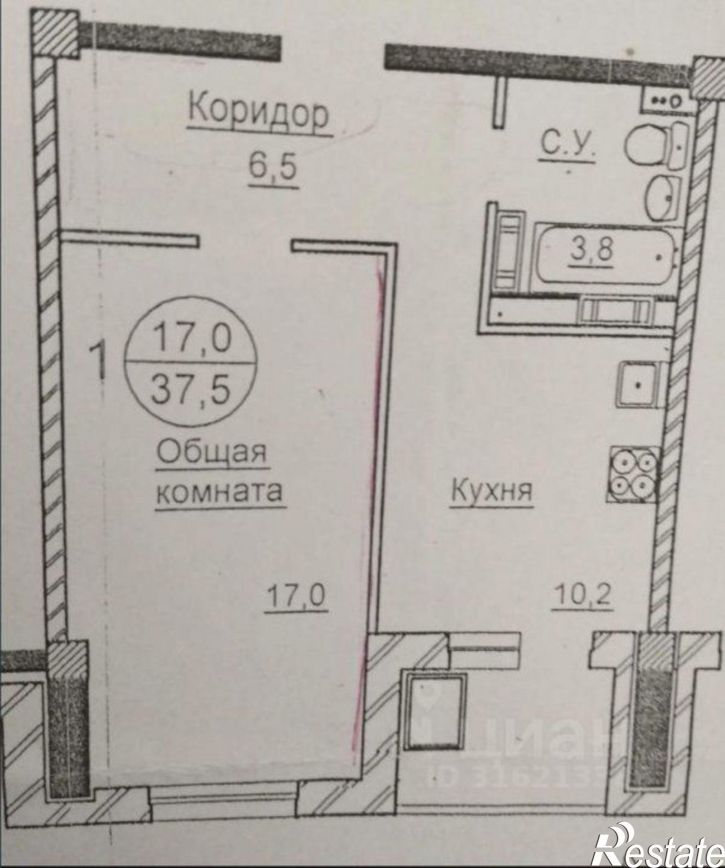1-комн квартира 22-й микрорайон, 42